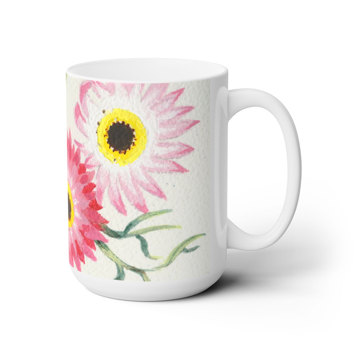 Australian Everlasting Daisies Flora Print Ceramic Mug 15oz