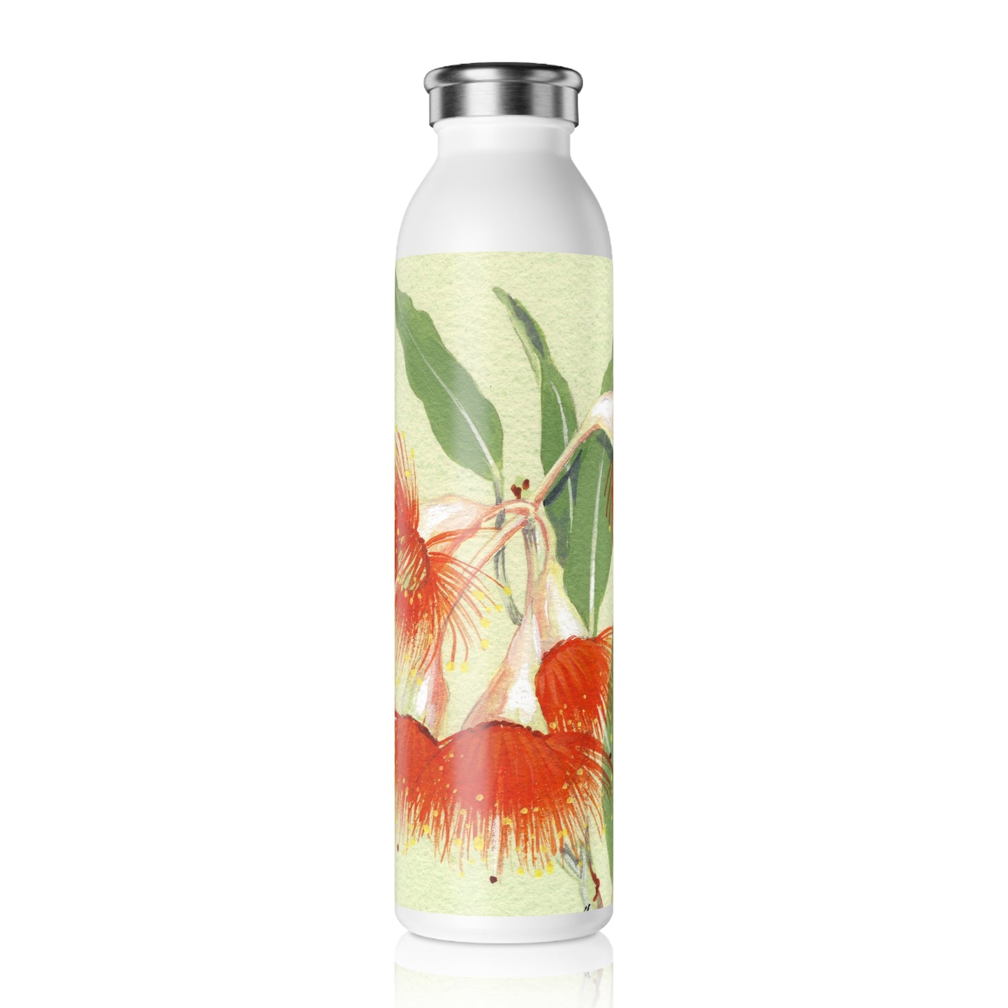 Australian Eucalyptus ficifolia Orange Flowering Gum Slim Water Bottle