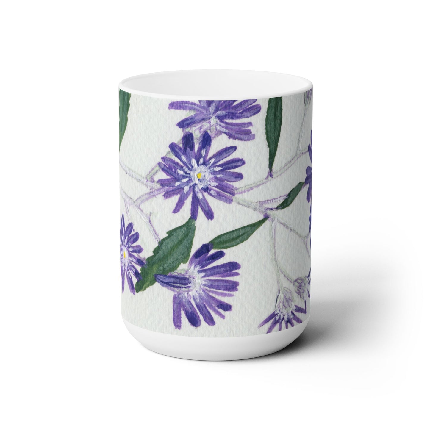 Australian Olearia Flora Print Ceramic Mug 15oz