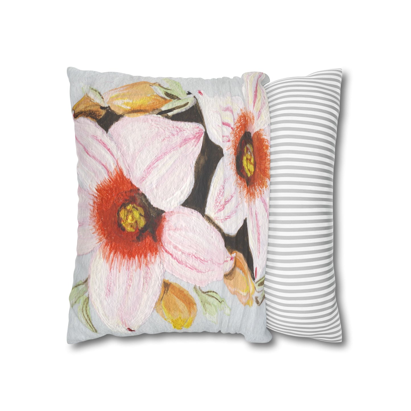Australian Scrub Bottle Tree Flora Print Faux Suede Square Pillow Case