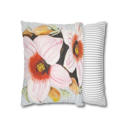 Australian Scrub Bottle Tree Flora Print Faux Suede Square Pillow Case
