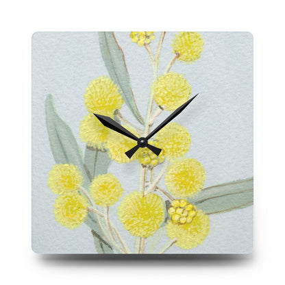 Australian Acacia murrayana Colony Wattyl Print Acrylic Wall Clock