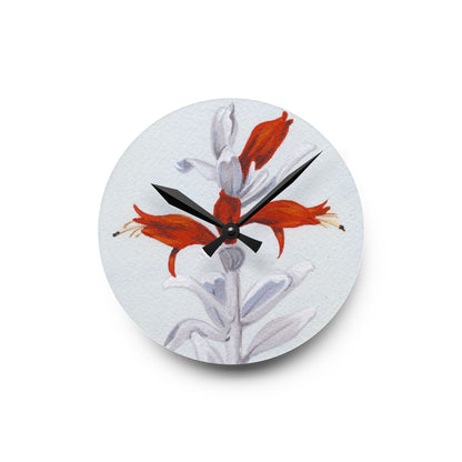 Australian Common Emu Bush Flora Print Acrylic Wall Clock