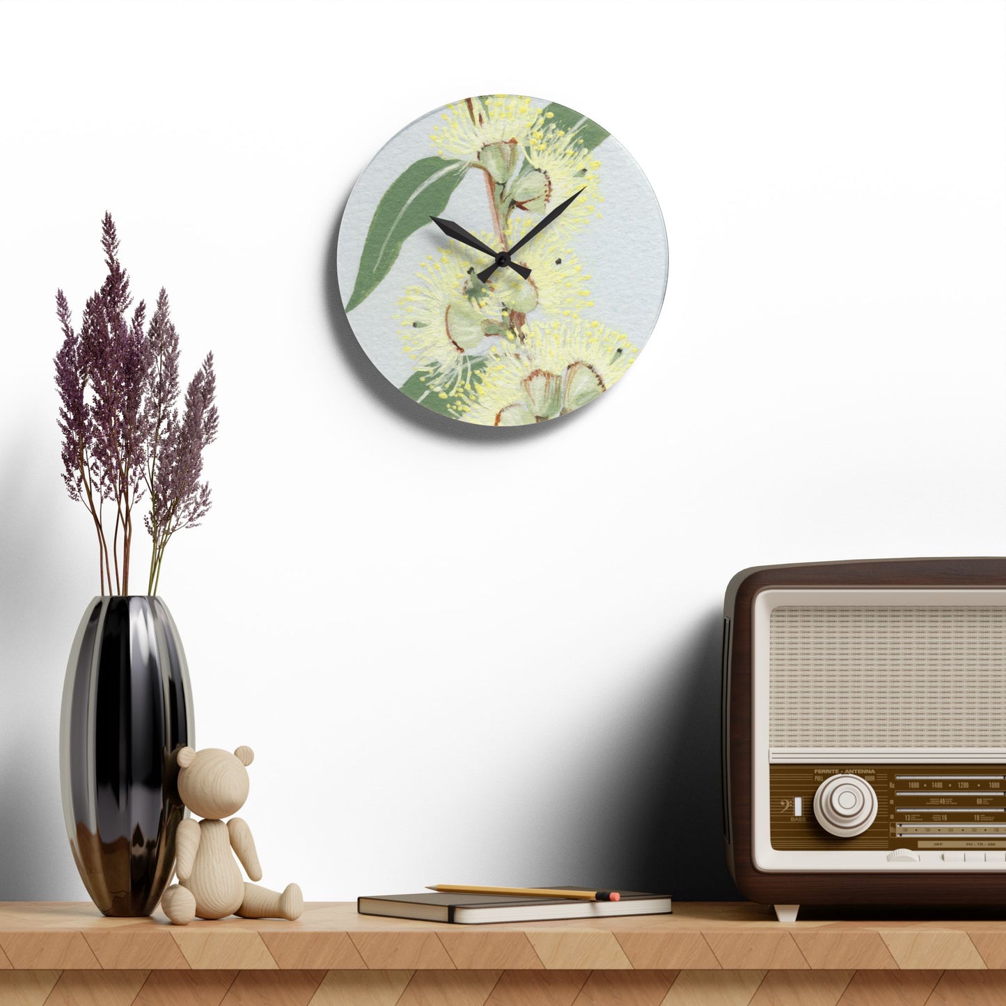 Australian (VIC) Messmate Stringybark Print Acrylic Wall Clock