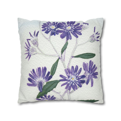 Australian Olearia Flora Print Faux Suede Square Pillow Case