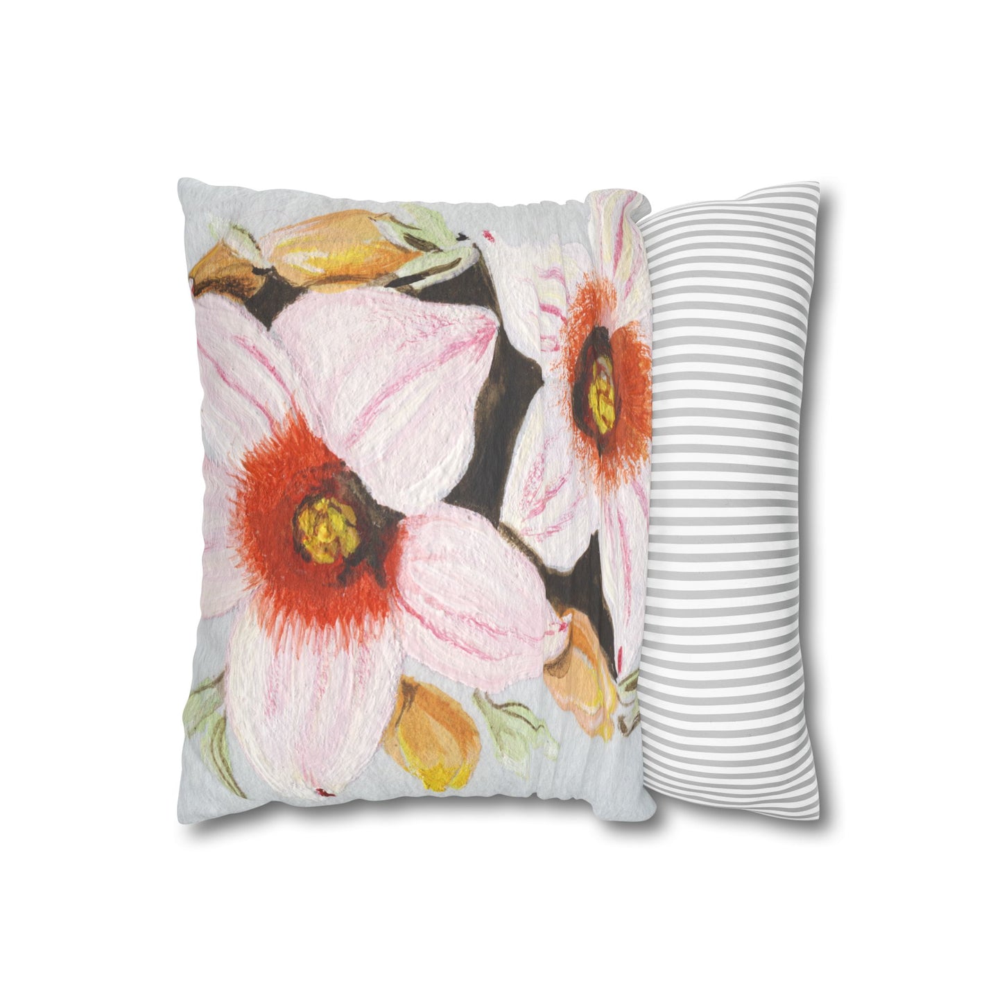 Australian Scrub Bottle Tree Flora Print Faux Suede Square Pillow Case