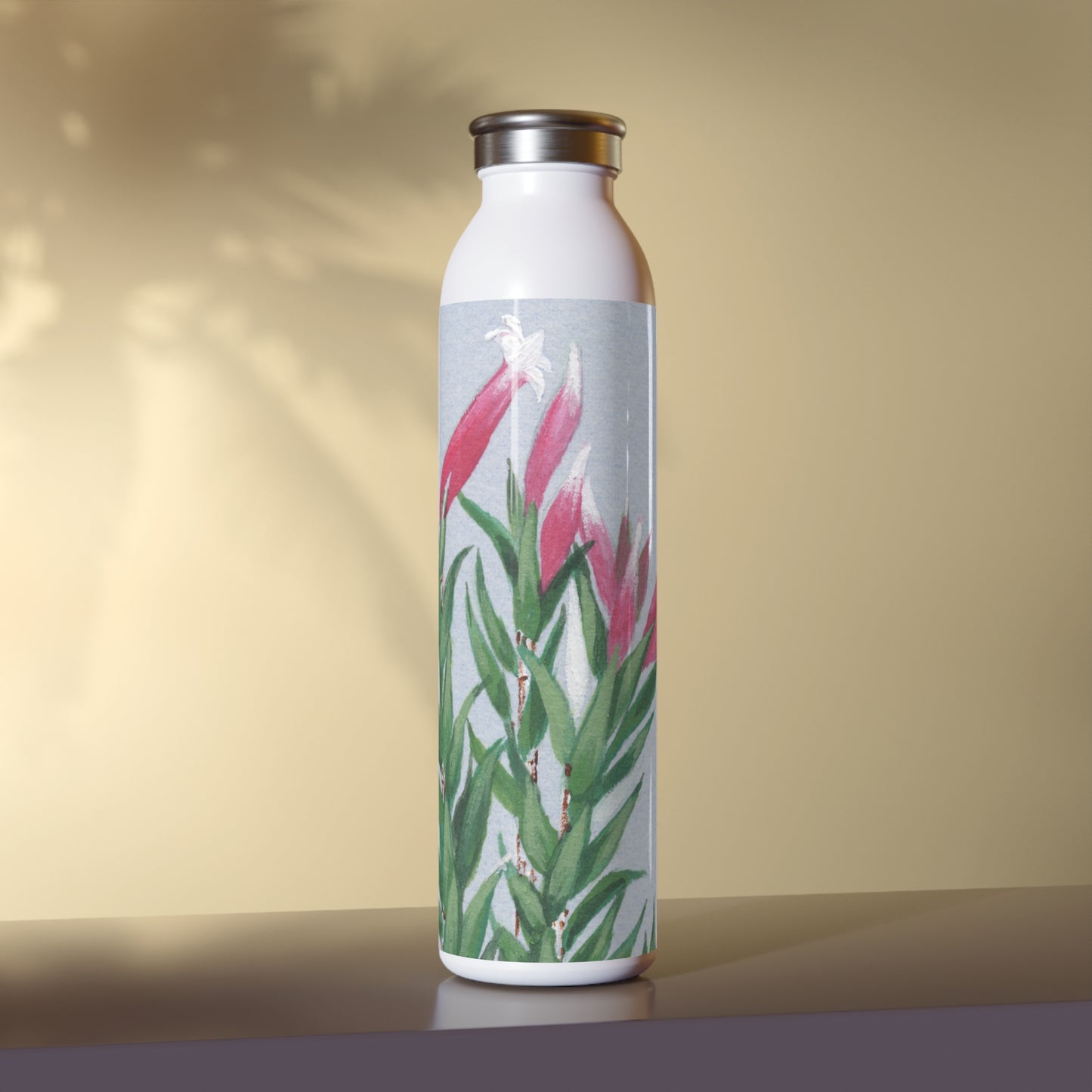 Australian Epacris Calvertiana Red Drumstick Heath Slim Water Bottle