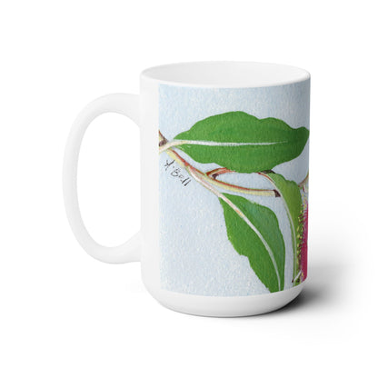 Australian Pink Eucalyptus Flora Print Ceramic Mug 15oz