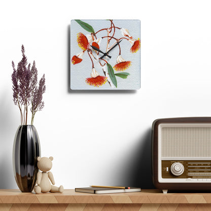 Australian Eucalyptus Caesia Print Acrylic Wall Clock