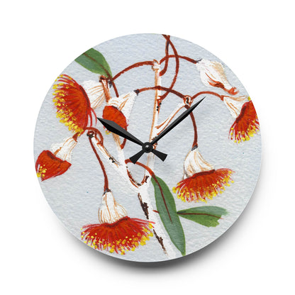 Australian Eucalyptus Caesia Print Acrylic Wall Clock