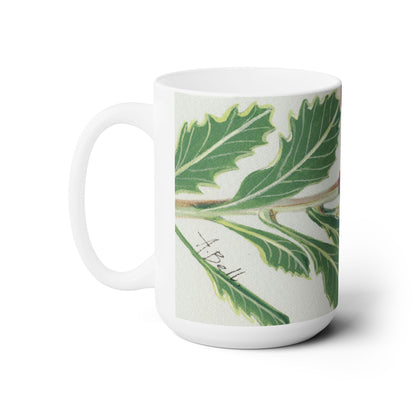 Australian (NSW) Waratah Single Stem Flora Print Ceramic Mug 15oz