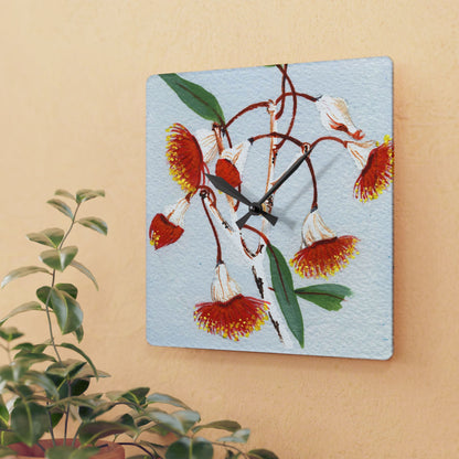 Australian Eucalyptus Caesia Print Acrylic Wall Clock