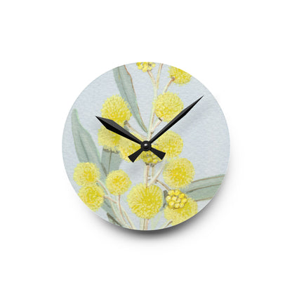 Australian Acacia murrayana Colony Wattyl Print Acrylic Wall Clock