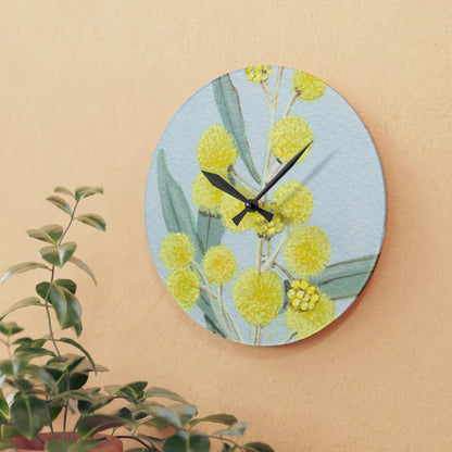 Australian Acacia murrayana Colony Wattyl Print Acrylic Wall Clock