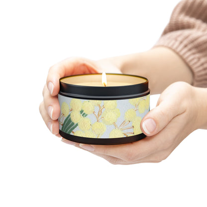 Australian Powder Puff Wattle Tin Candles - Multiple Scents