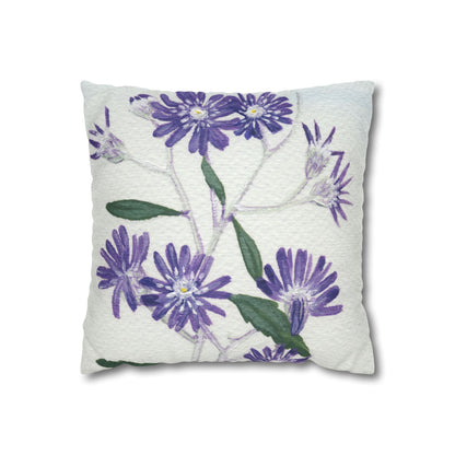Australian Olearia Flora Print Faux Suede Square Pillow Case