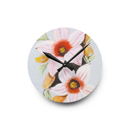 Australian (QLD/NSW) Scrub Bottle Tree Print Acrylic Wall Clock