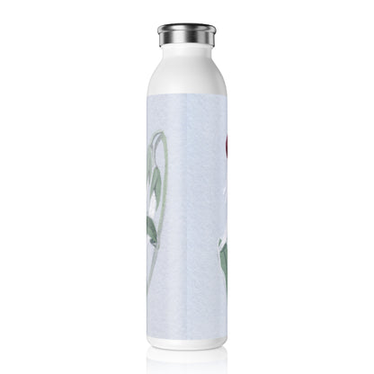 Australian White Sturt's Desert Pea Slim Water Bottle