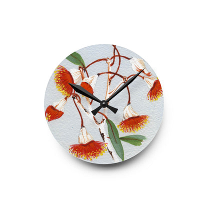 Australian Eucalyptus Caesia Print Acrylic Wall Clock