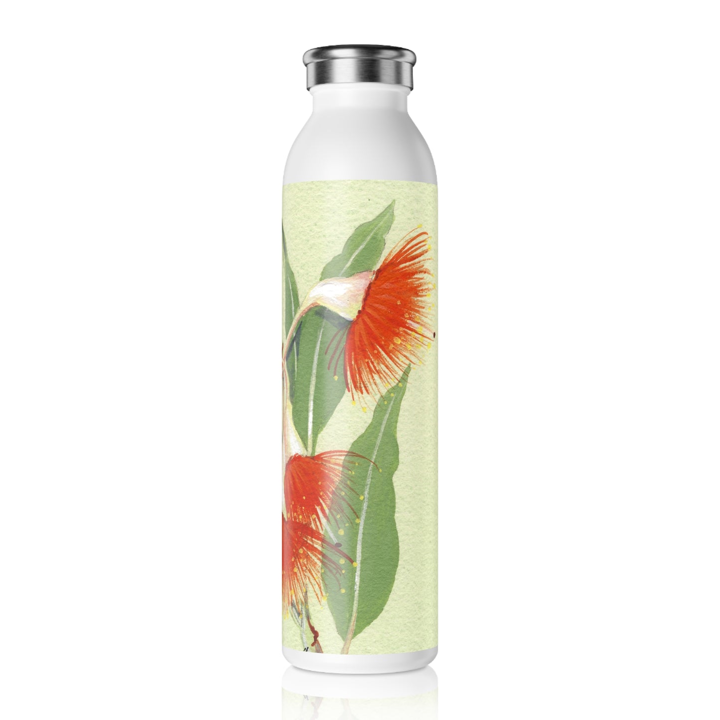 Australian Eucalyptus ficifolia Orange Flowering Gum Slim Water Bottle