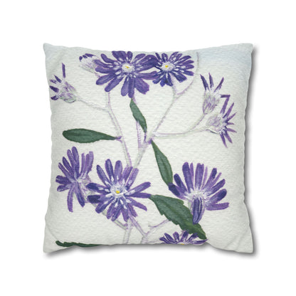 Australian Olearia Flora Print Faux Suede Square Pillow Case