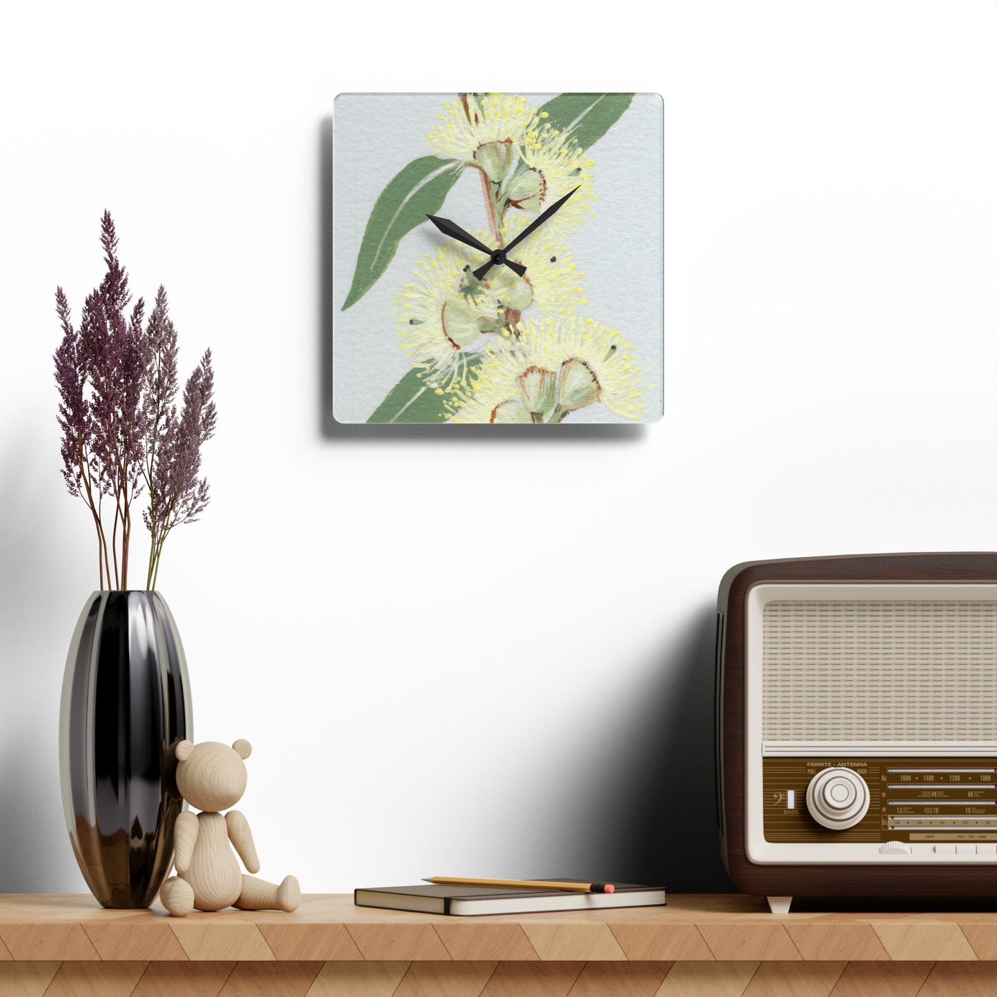 Australian (VIC) Messmate Stringybark Print Acrylic Wall Clock