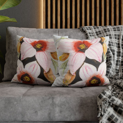 Australian Scrub Bottle Tree Flora Print Faux Suede Square Pillow Case