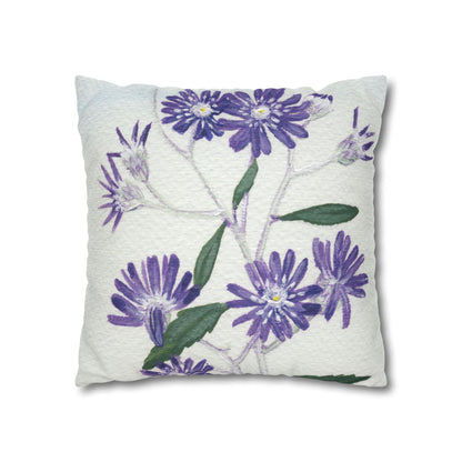 Australian Olearia Flora Print Faux Suede Square Pillow Case