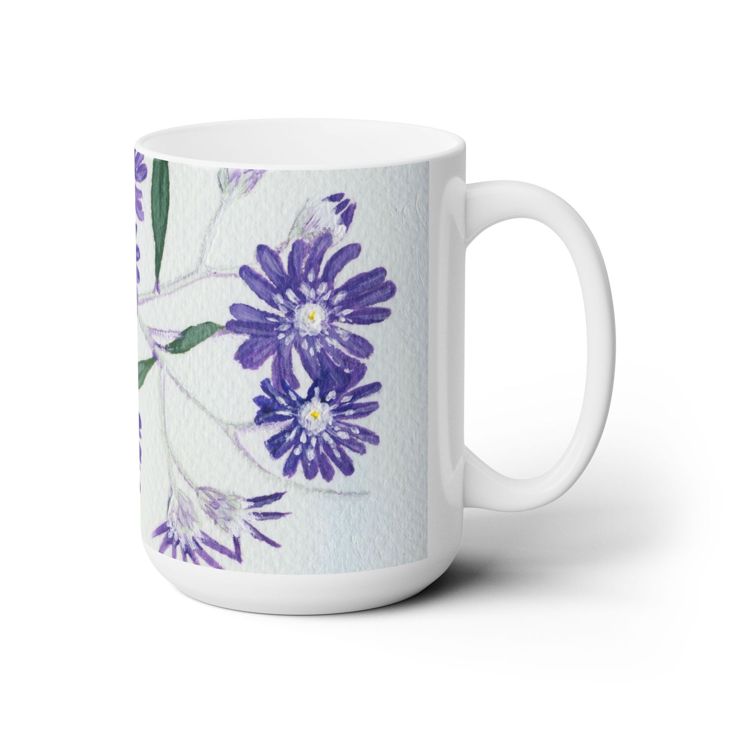 Australian Olearia Flora Print Ceramic Mug 15oz