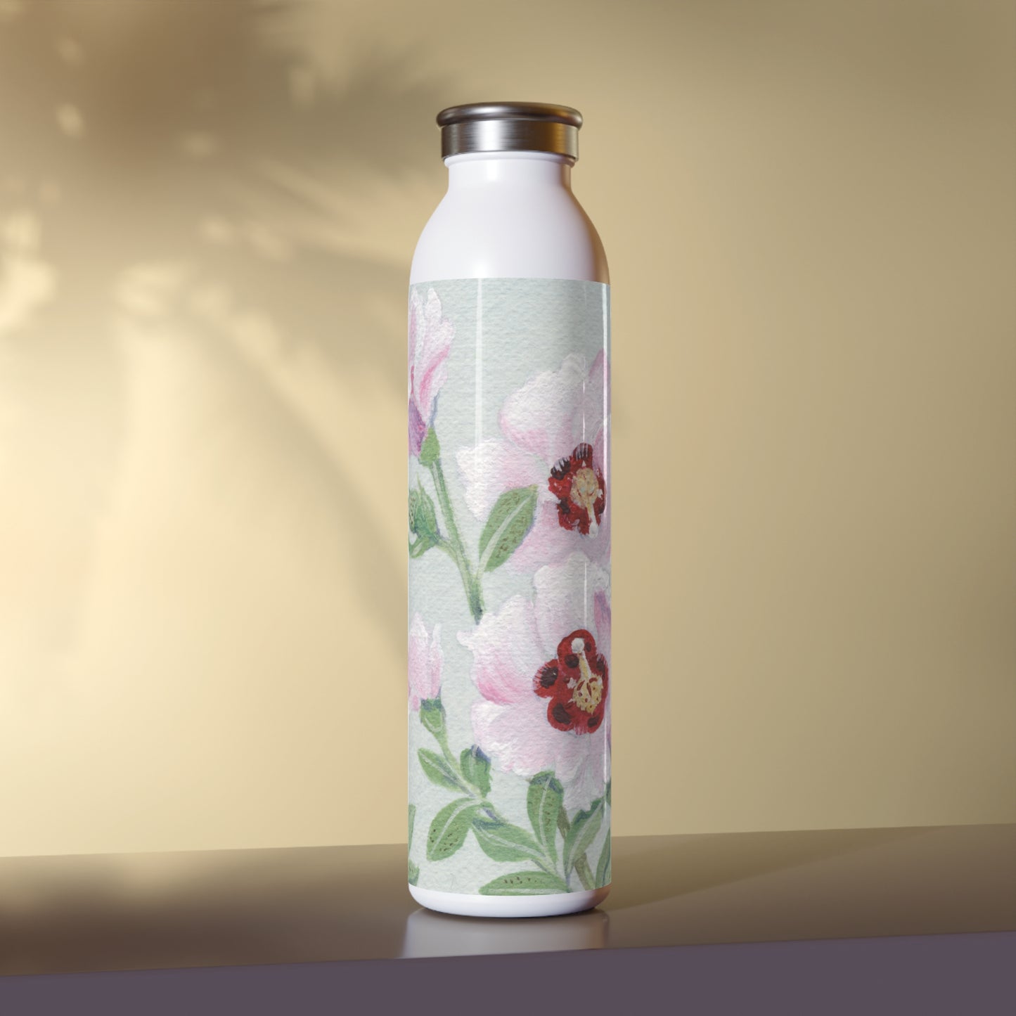 Australian Sturt's Desert Rose Slim Water Bottle