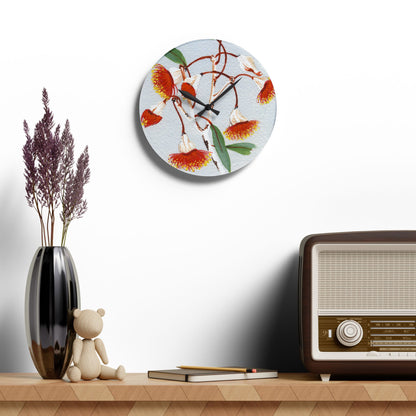 Australian Eucalyptus Caesia Print Acrylic Wall Clock