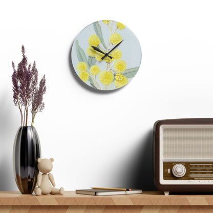 Australian Acacia murrayana Colony Wattyl Print Acrylic Wall Clock