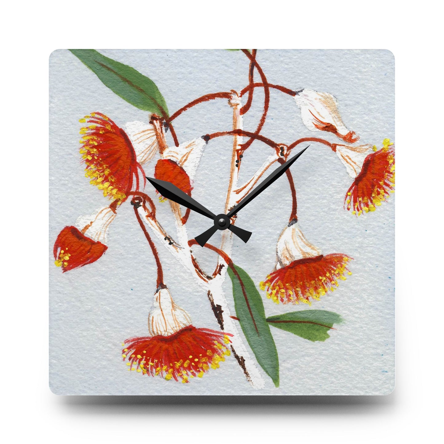 Australian Eucalyptus Caesia Print Acrylic Wall Clock