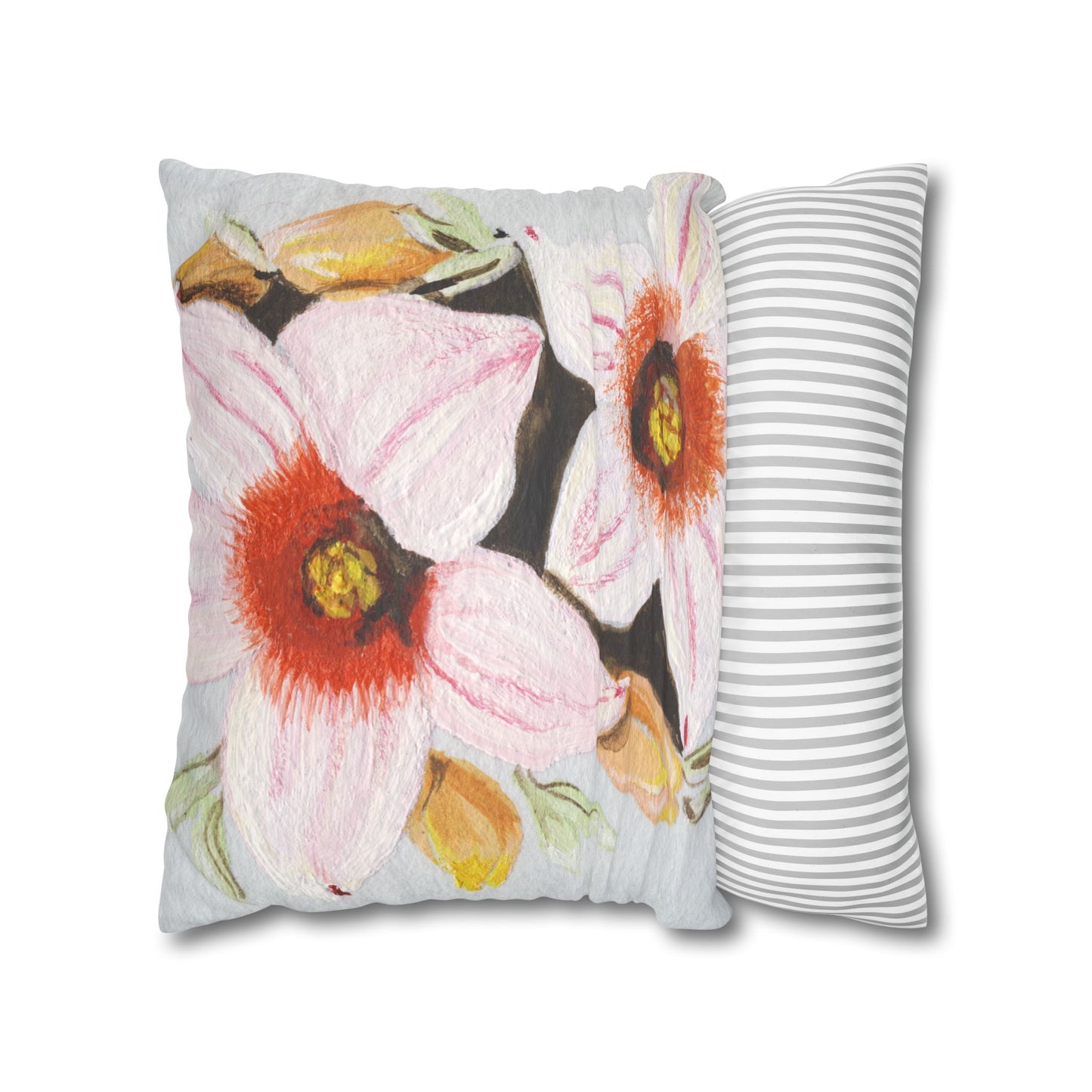 Australian Scrub Bottle Tree Flora Print Faux Suede Square Pillow Case