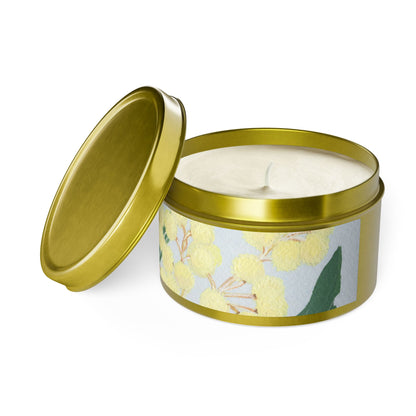 Australian Powder Puff Wattle Tin Candles - Multiple Scents