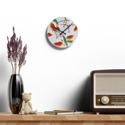 Australian Eucalyptus Caesia Print Acrylic Wall Clock