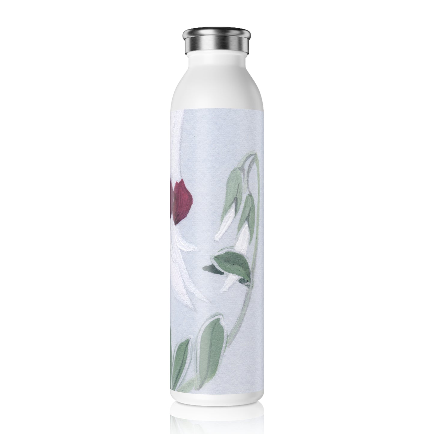 Australian White Sturt's Desert Pea Slim Water Bottle