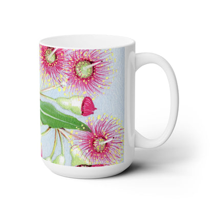 Australian Pink Eucalyptus Flora Print Ceramic Mug 15oz