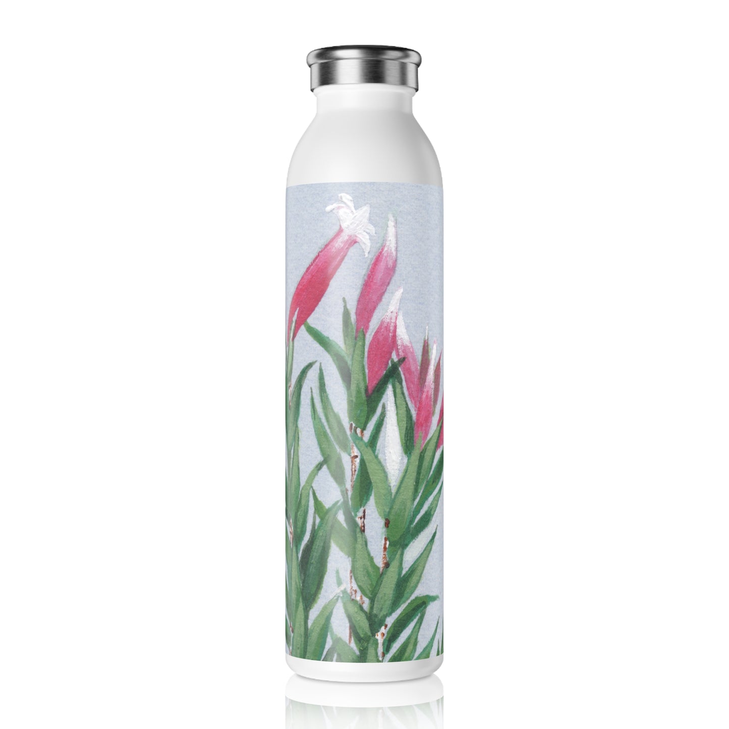 Australian Epacris Calvertiana Red Drumstick Heath Slim Water Bottle