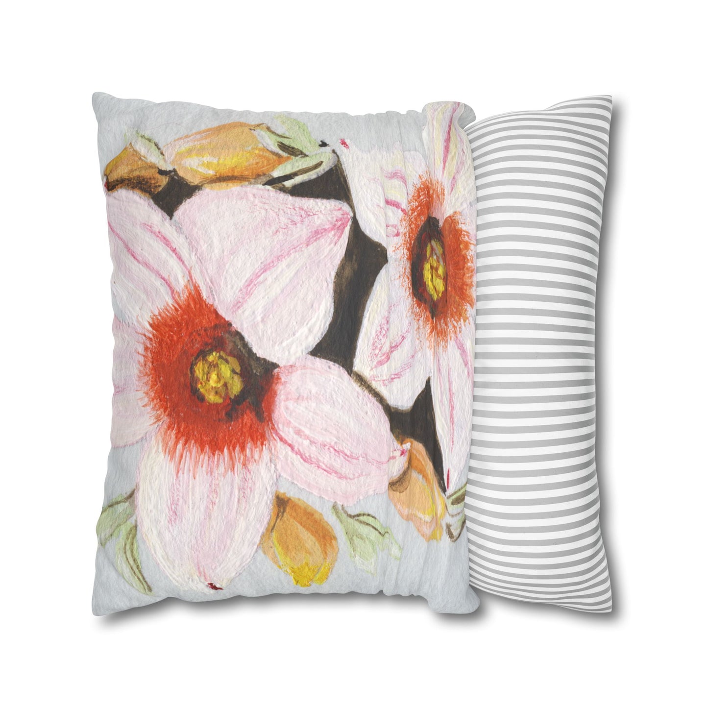 Australian Scrub Bottle Tree Flora Print Faux Suede Square Pillow Case