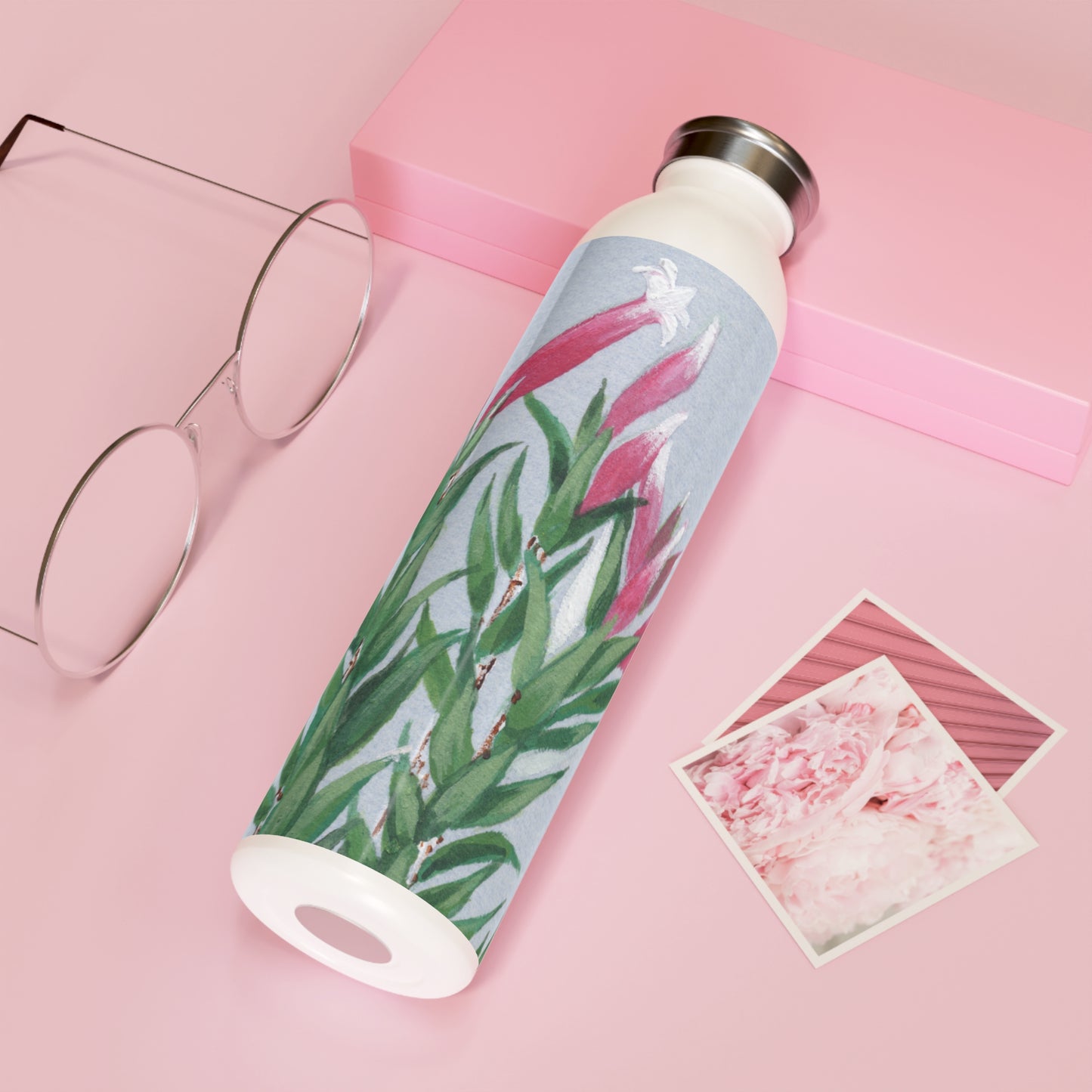 Australian Epacris Calvertiana Red Drumstick Heath Slim Water Bottle