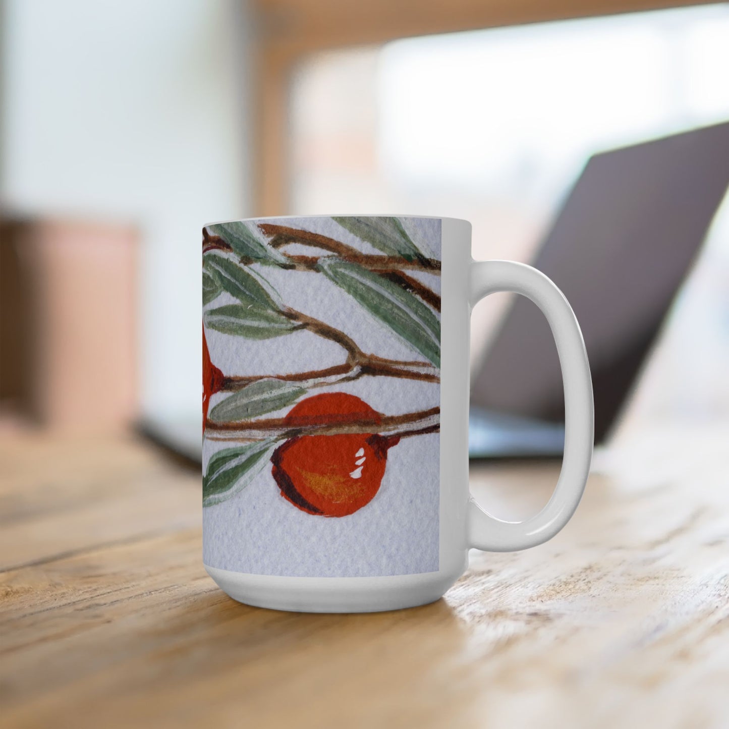Australian Quandong Flora Print Ceramic Mug 15oz